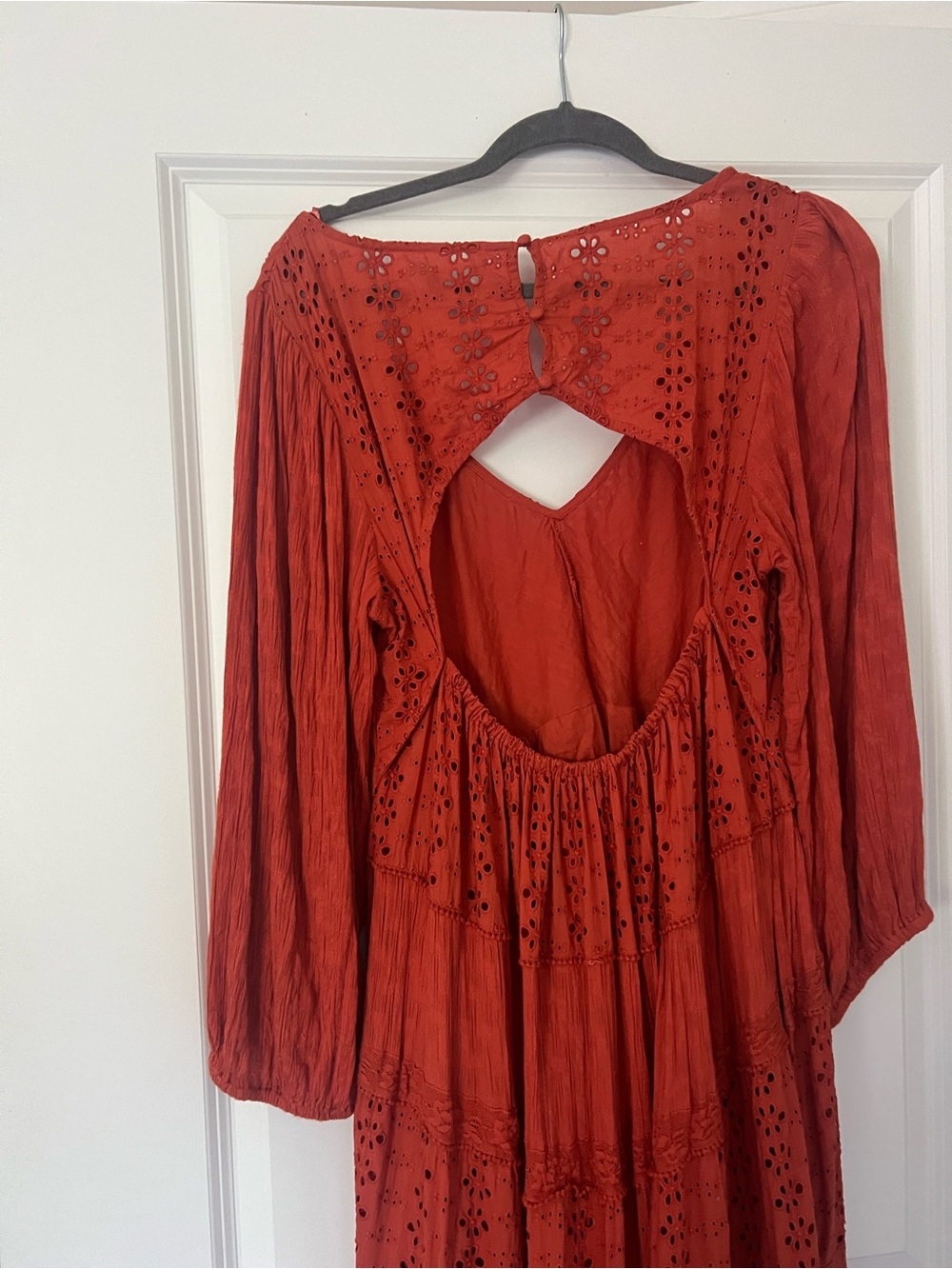 FREE PEOPLE Bohemian Red Tiered Maxi Dress - Picture 7 of 11
